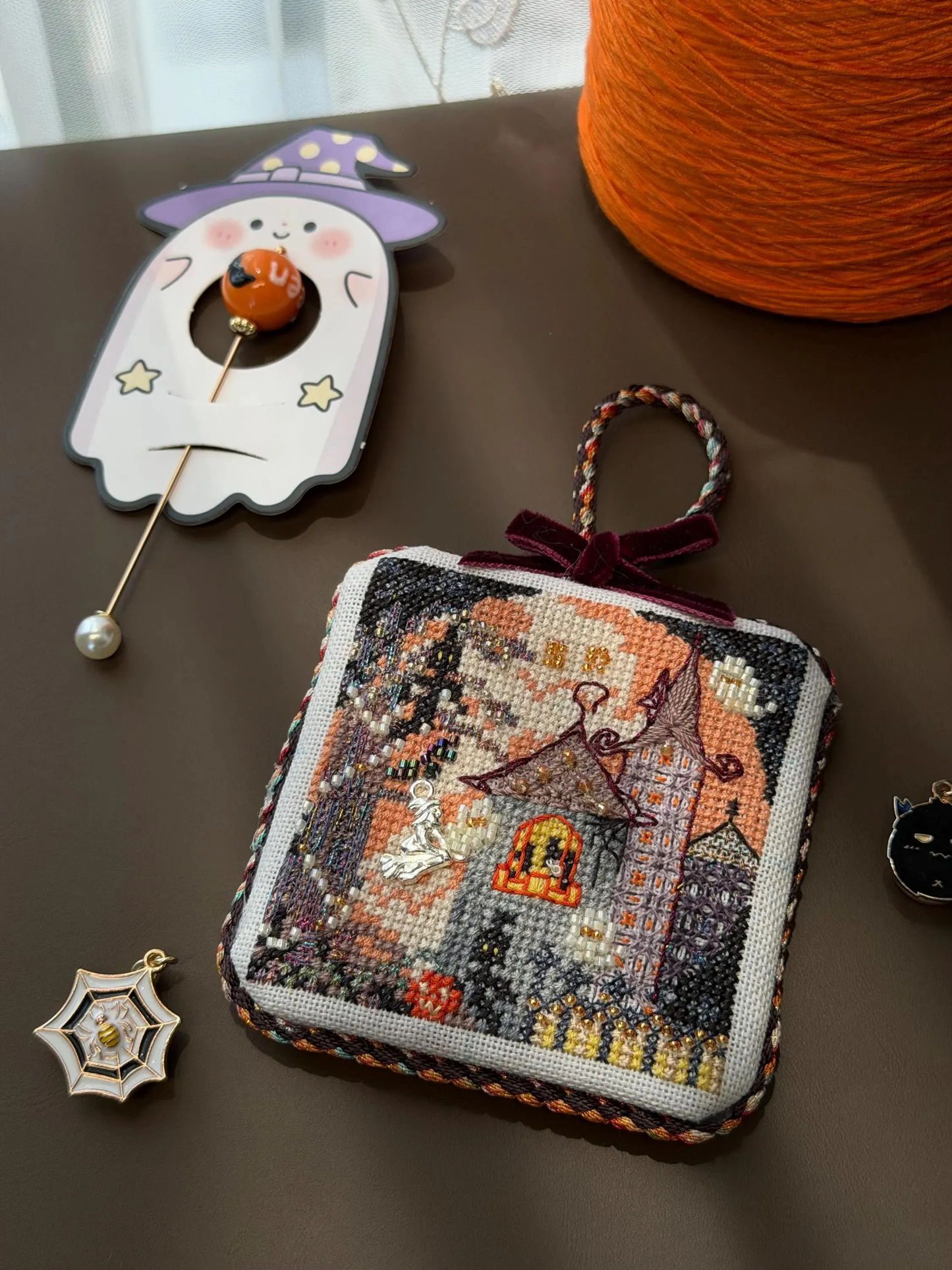 👻 Ancient Mansion Twilight – Halloween Cross Stitch Kit | Beginner Friendly DIY Kit