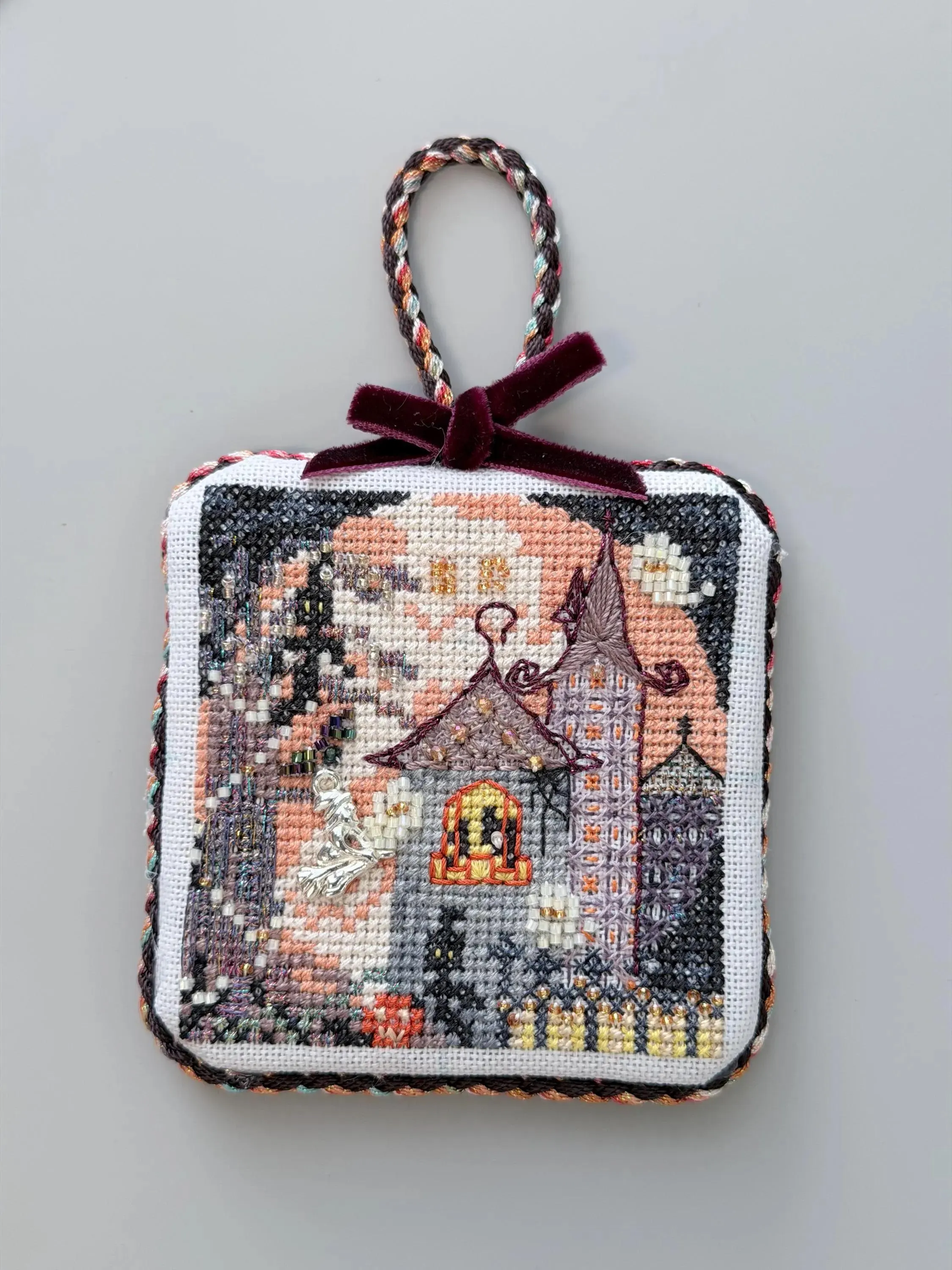 👻 Ancient Mansion Twilight – Halloween Cross Stitch Kit | Beginner Friendly DIY Kit