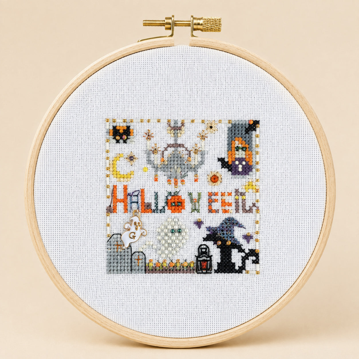 🐈‍⬛ Ethereal Spirit Night – Halloween Cross Stitch Kit | Beginner Friendly DIY Kit