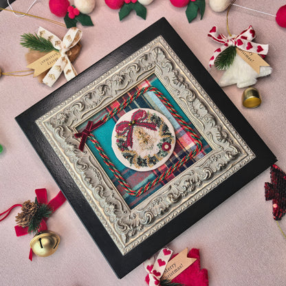 Christmas Wreath Cross Stitch & Embroidery Kit | Beaded Needlework