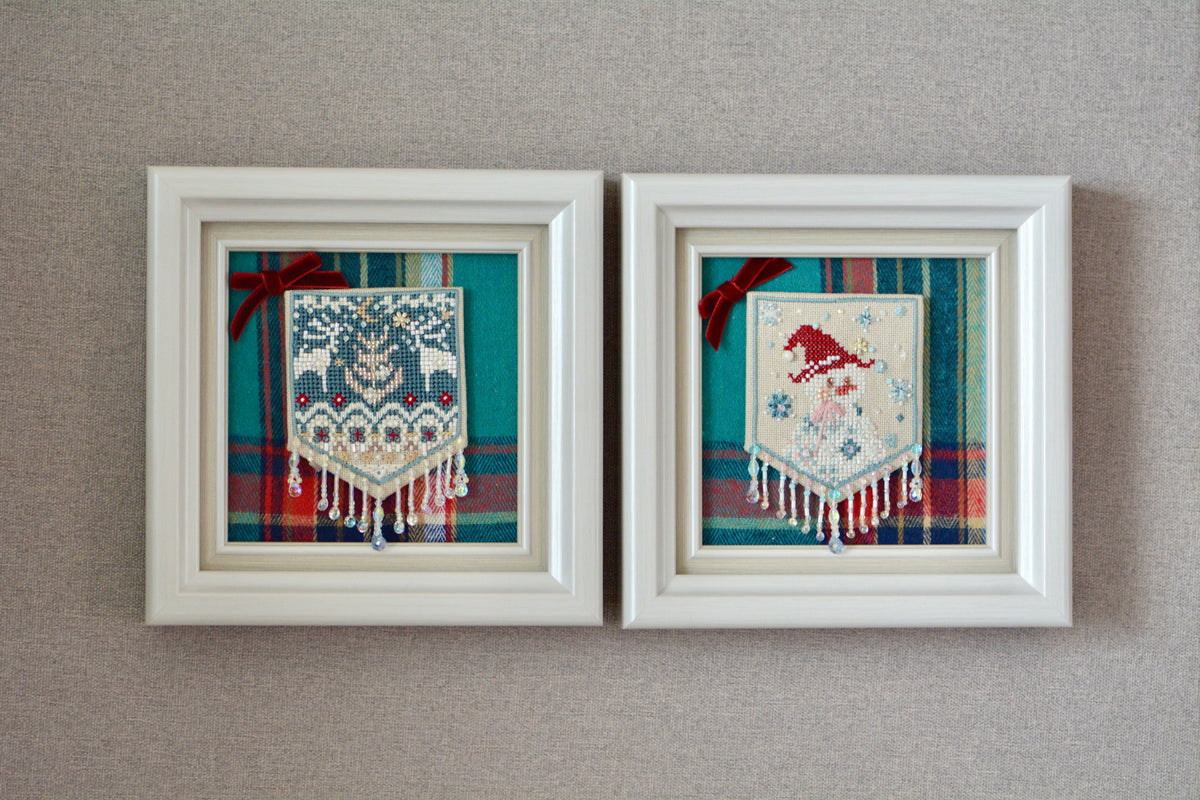 Christmas Cross Stitch Kit – Festive Flag Set
