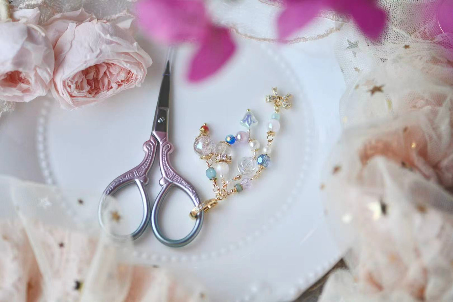 Cross Stitch Scissors & Hanging Set | Embroidery Tool Organizer Kit for Needlework