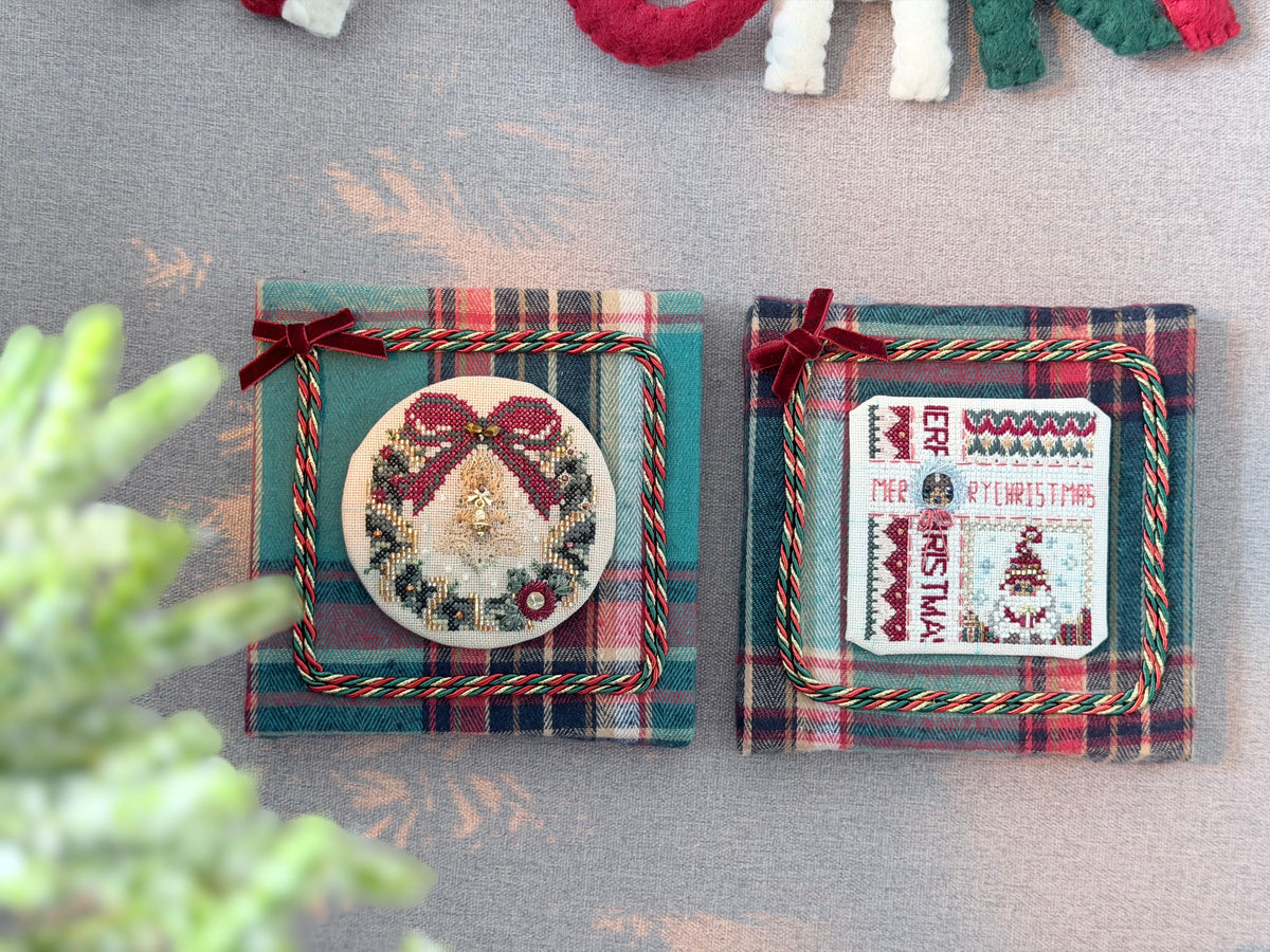 Christmas Wreath Cross Stitch & Embroidery Kit | Beaded Needlework