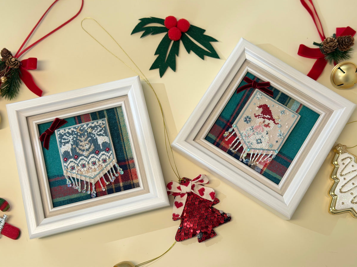 Christmas Cross Stitch Kit – Festive Flag Set