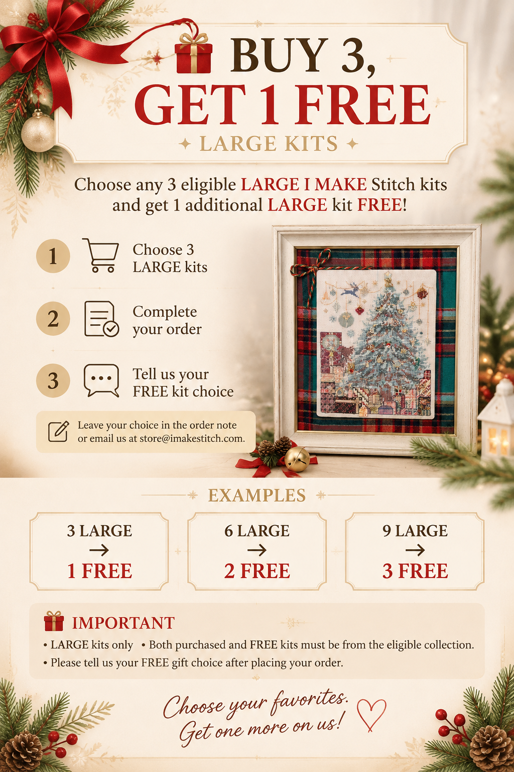 Buy 3 Get 1 Free Large Cross Stitch Kits | I MAKE Stitch DIY Embroidery Needlework Kits
