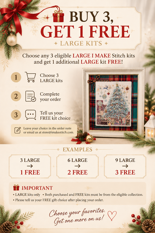 Buy 3 Get 1 Free Large Cross Stitch Kits | I MAKE Stitch DIY Embroidery Needlework Kits
