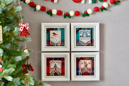 Christmas Cross Stitch Kit – Festive Flag Set
