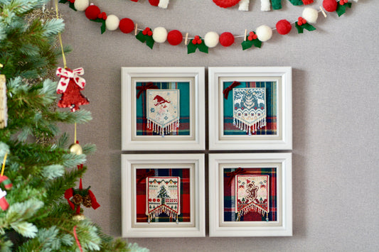 Christmas Cross Stitch Kit – Festive Flag Set