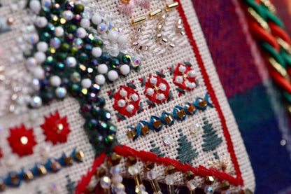 Christmas Cross Stitch Kit – Festive Flag Set