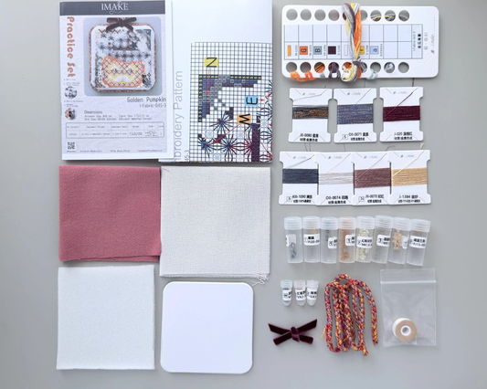 🎃 Golden Pumpkin Shadow – Halloween Cross Stitch Kit | Beginner Friendly DIY Kit
