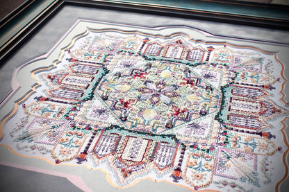 Cross Stitch & Beaded EmbroideryKit | Aster Courtyard｜Silk Threads｜Mother’s Day gift