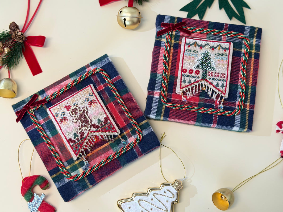 Christmas Cross Stitch Kit – Festive Flag Set