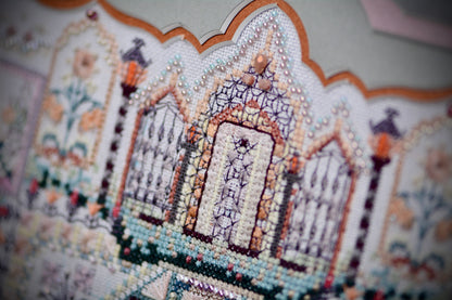 Cross Stitch & Beaded EmbroideryKit | Aster Courtyard｜Silk Threads｜Mother’s Day gift