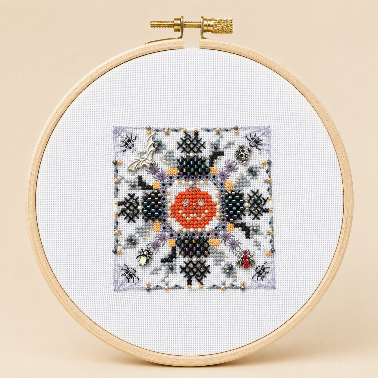 🕷️ Midnight Spider Cat – Halloween Cross Stitch Kit | Beginner Friendly DIY Kit