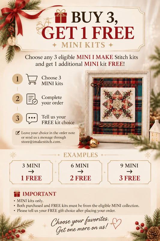 Buy 3 Get 1 Free Mini Cross Stitch Kits | I MAKE Stitch DIY Embroidery Needlework Kits