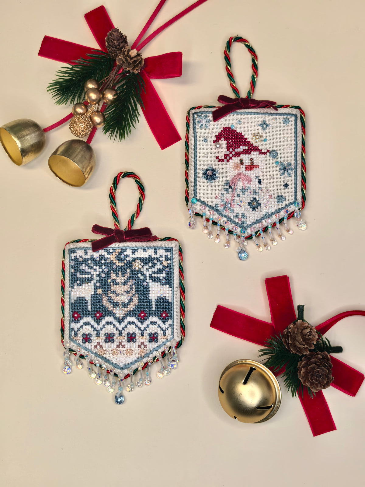 Christmas Cross Stitch Kit – Festive Flag Set