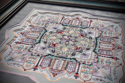 Cross Stitch & Beaded EmbroideryKit | Aster Courtyard｜Silk Threads｜Mother’s Day gift