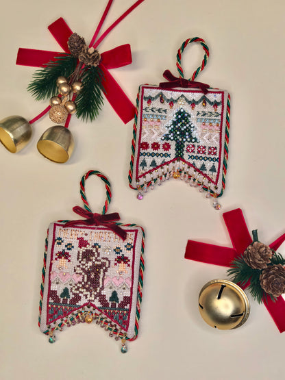 Christmas Cross Stitch Kit – Festive Flag Set
